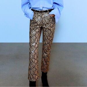 Zara Faux leather snakeprint leggings size Medium